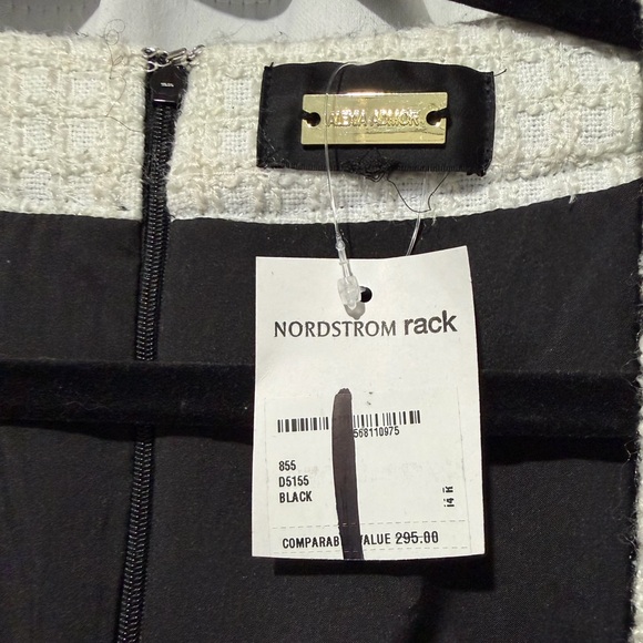 Alexia Admor Nina Elegant Black White Tweed Dress Size 14 NWT Timeless Classic - Picture 3 of 6